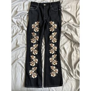 AMIRI Embroidered Hisbiscus Flare Jeans Men’s Size 29
